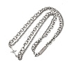 Gothic Style 304 Stainless Steel Link Double Layer Necklaces for Men FS-WG470F1-05-1