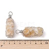 Rack Plating Copper Wire Wrapped Natural Citrine Chip Big Pendants G-C130-01P-05-3