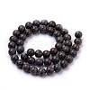 Natural Brown Snowflake Obsidian Beads Strands G-S259-12-6mm-2