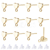 Brass Stud Earring Findings KK-BBC0028-29B-1