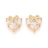 Brass Micro Pave Cubic Zirconia Pendants KK-T071-45G-1