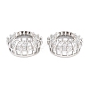 Crown Brass Clear Cubic Zirconia European Beads KK-B186-10P-1