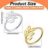 16Pcs 2 Colors Leaf Alloy Napkin Rings AJEW-GF0013-15-2