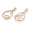 Brass Micro Pave Clear Cubic Zirconia Peg Bails Pendants KK-N232-230-2