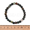 Natural Indian Agate Beaded Stretch Bracelets BJEW-D446-B-46-4