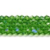 Transparent Electroplate Glass Beads Strands GLAA-F029-3mm-D03-1