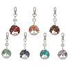 Chakra Natural & Synthetic Gemstone Chips Beads & Alloy Tree of Life Pendant Decorations HJEW-JM03128-2