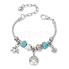 Alloy Snake Chain Charms Bracelets BJEW-JB11448-01-2