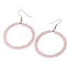 Fashionable Natural Rose QuartzHoop Earrings for Women KJ9273-6-1