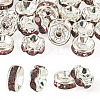 30Pcs 2 Colors Brass Rhinestone Spacer Beads RB-TA0001-29D-1