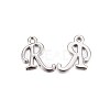 Platinum Plated Alloy Letter Pendants X-PALLOY-J718-01P-R-1