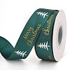Christmas Theme Polyester Grosgrain Ribbon PW-WG86446-10-1