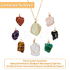 8Pcs 8 Styles Nuggets Natural Mixed Gemstone Pendant Necklaces Set for Women NJEW-FI0001-47-4