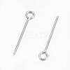 304 Stainless Steel Eye Pins STAS-O105-01P-0.6x18mm-2