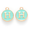 Golden Plated Alloy Enamel Charms ENAM-S118-05H-1