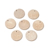 Wood Jewelry Findings Flat Round Coconut Pendants COCO-E001-10B-3