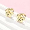 Flower Brass Hoop Earrings EJEW-Z102-01G-3