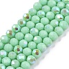 Electroplate Opaque Solid Color Glass Beads Strands LS-EGLA-A044-P4mm-L14-1