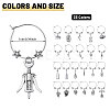 23Pcs 23 Styles Brass Wine Glass Charms AJEW-GL00003-2