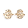 Brass Micro Pave Cubic Zirconia Letter Links ZIRC-I042-16G-S-2