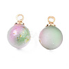 Two Tone Transparent Spray Painted Glass Pendants GLAA-N035-020A-C02-2