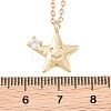 Brass Pave Clear Cubic Zirconia Smiling Face Star Pendant Necklaces KK-CBA6599-04A-G-3
