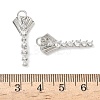 Brass Micro Pave Clear Cubic Zirconia Pendants KK-P342-13P-3