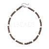 Natural White Shell & Coconut Heishi Beaded Necklaces for Women NJEW-JN05473-01-4