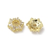 Brass Clear Cubic Zirconia Bead Caps KK-A236-15A-G-1