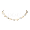 Ocean Synthetic Turquoise Starfish & Natural Baroque Keshi Pearl Star Beaded Necklaces for Women NJEW-JN06314-4