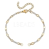 2Pcs Two Tone 304 Stainless Steel Oval Link Chains Bracelet Making AJEW-JB01665-3