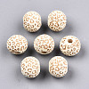 Painted Natural Wood Beads WOOD-T021-53A-12-1
