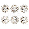 6Pcs Alloy Rhinestone Cufflinks BUTT-MA0001-11-1