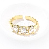 Oval Brass Micro Pave Cubic Zirconia Cuff Bangles & Rings Sets for Women SJEW-R002-06G-08-2