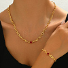 Elegant Vintage Casual Brass Bracelets & Necklaces Set for Women IS1199-2