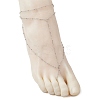 304 Stainless Steel Satellite Chain Toe Ring Anklets for Women AJEW-AN00662-02-3