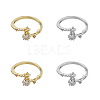 4Pcs 2 Colors Alloy Micro Pave Clear Cubic Zirconia Cuff Rings for Women RJEW-GO0001-10-1