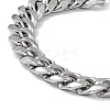 201 Stainless Steel Curb Chain Bracelet with 304 Stainless Steel Clasps for Men Women BJEW-M235-02C-P-2