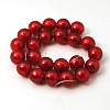 Red Round Handmade Silver Foil Glass Beads X-FOIL-G019-10mm-07-2