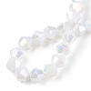 Opaque Solid Color Electroplate Glass Beads Strands EGLA-A039-P6mm-B15-4