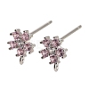 Rhodium Plated 925 Sterling Silver Ear Stud Findings STER-F058-01P-03-1