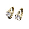 Brass Pave Clear Cubic Zirconia Hoop Earrings WGEEE3C-01-4