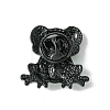 Black Alloy with Rhinestone Brooches JEWB-G036-01D-2