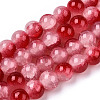 Crackle Baking Paint Imitation Jade Glass Beads Strands DGLA-YW0001-17K-1