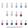 48Pcs 16 Colors Round Glass Pearl Pendant DIY-PH0018-66-2