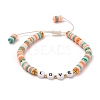 Handmade Disc Polymer Clay Braided Bead Bracelets Set BJEW-TA00043-22