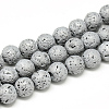 Electroplate Natural Lava Rock Beads Strands X-G-T058-03I-6MM-1