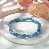 Natural Apatite Bead Stretch Bracelets BJEW-K213-40-5
