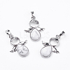Natural Howlite Pendants G-G651-A14-1