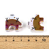 UV Plating Opaque Printed Acrylic European Beads OACR-N153-06C-3